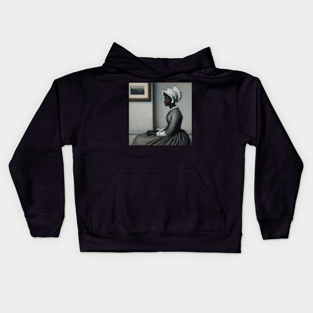 Whistler's Mother Reimagined: Empowering Black History Month Kids Hoodie by Edd Paint Something